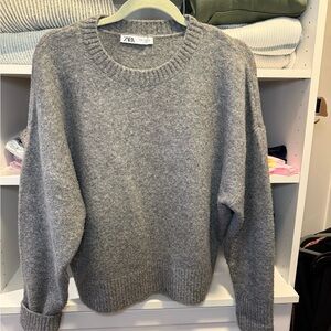 Zara Heather Gray Wool Blend Top